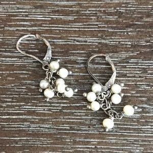 Sterling and mini seed pearl earrings